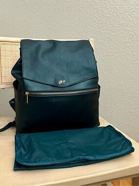 Freshly Picked Emerald Green Diaper Bag Backpack + Changing Pad